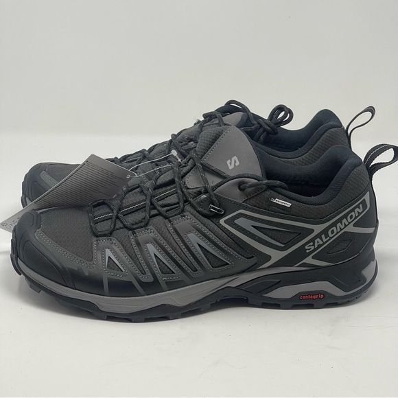 Salomon X Ultra Pioneer Shoes Mens 12.5 Black Gray Waterproof Hiking Trail New - Picture 1 of 14